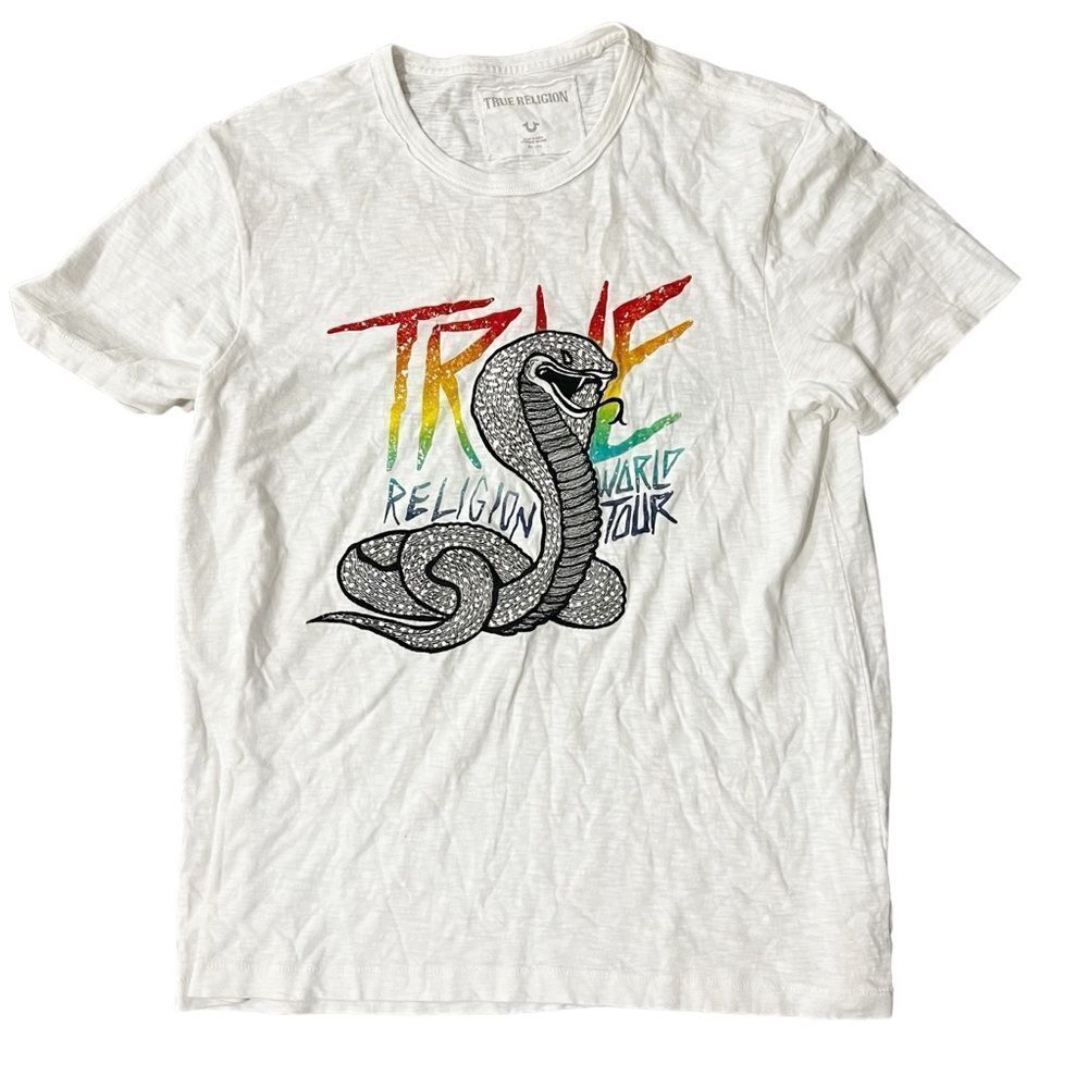 True Religion Cobra Embroidered World Tour T Shirt XL